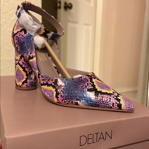 Vibrant Multicolor Snakeskin Women's Heels